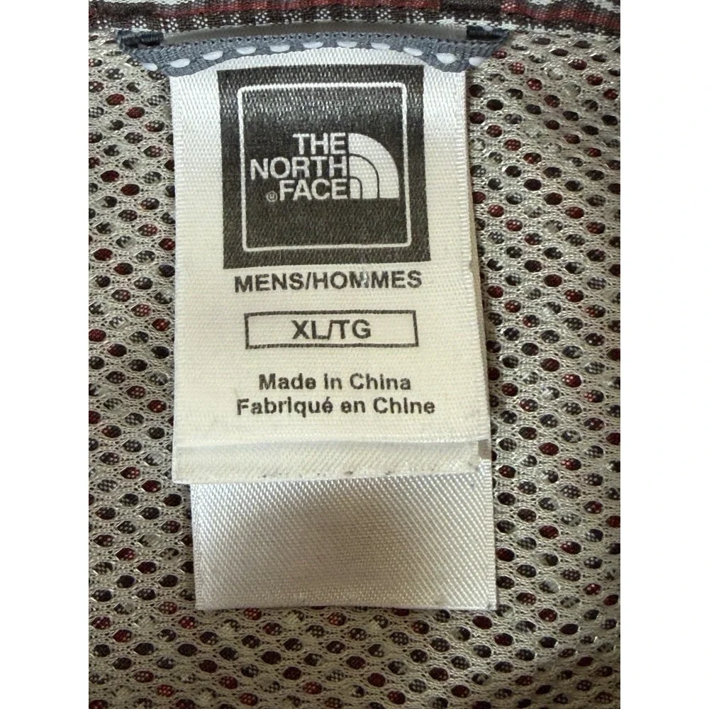 The North‎ Face Men's Long Sleeve Plaid Burgundy Shirt Size XL